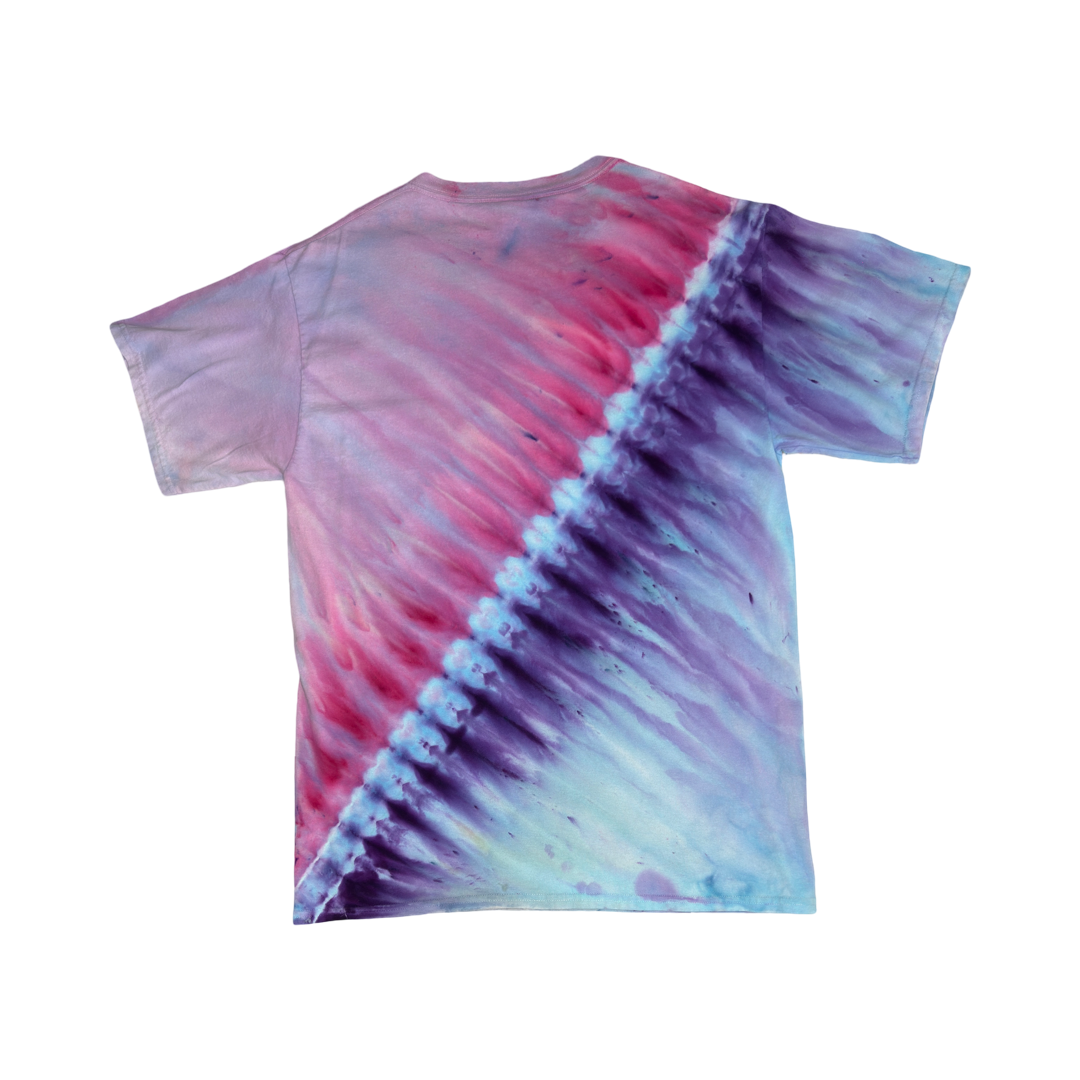 Red Blue Purple Gravity Dyed Shirt Size Large