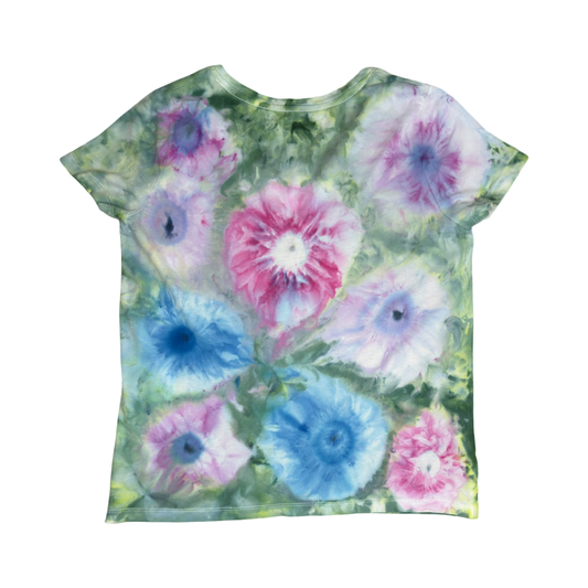 Pink and Blue Flowers Shirt Size Medium