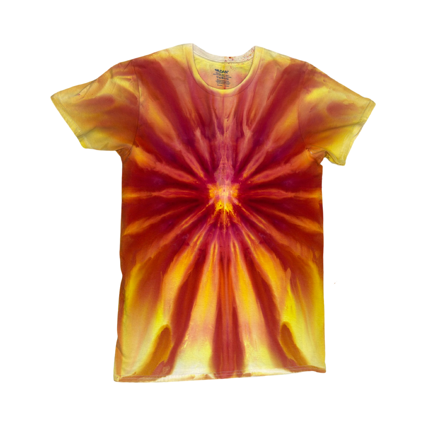 Orange Burst Ice Dyed Shirt Size Small