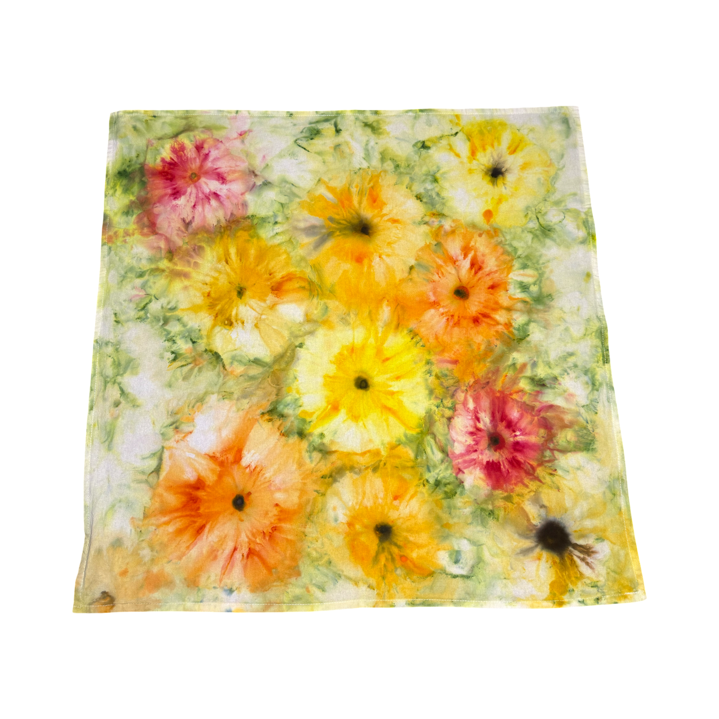 Tea Towel Yellow Orange Flower Scape