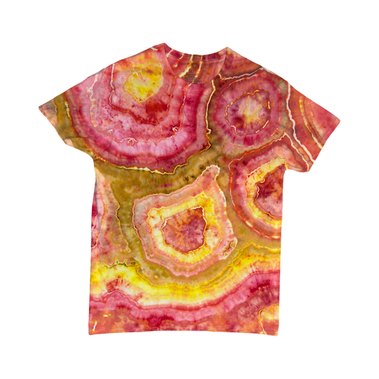 Yellow Red Orange Geode Shirt  Size Large