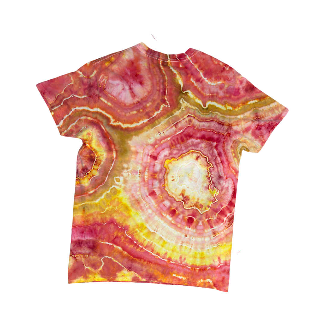 Yellow Red Orange Geode Shirt  Size Large