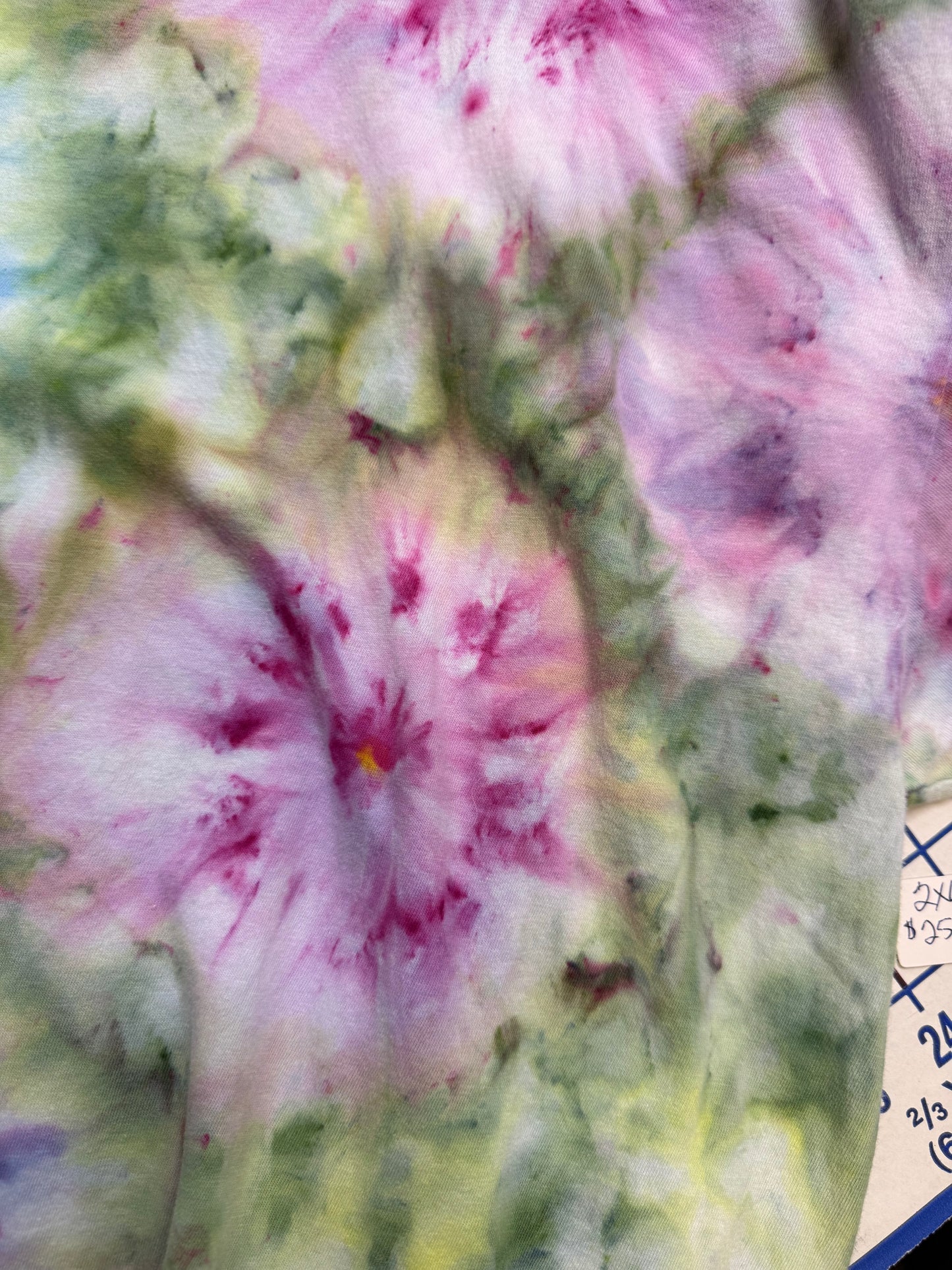 Pink and Blue Flowers Shirt Size 2XL