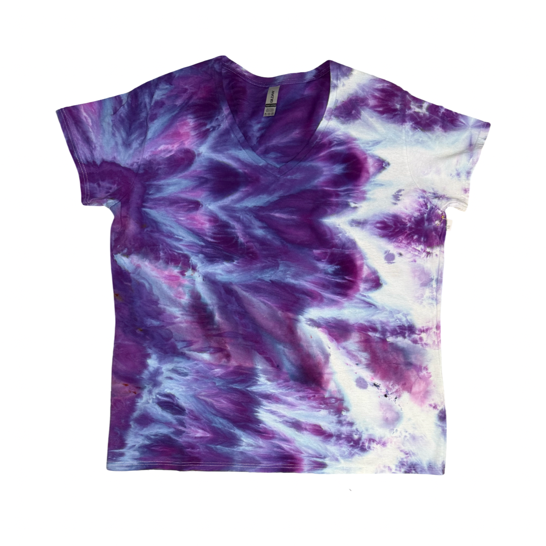 Purple Twilight Twist Gravity Dye Shirt Size LADIES 2XL