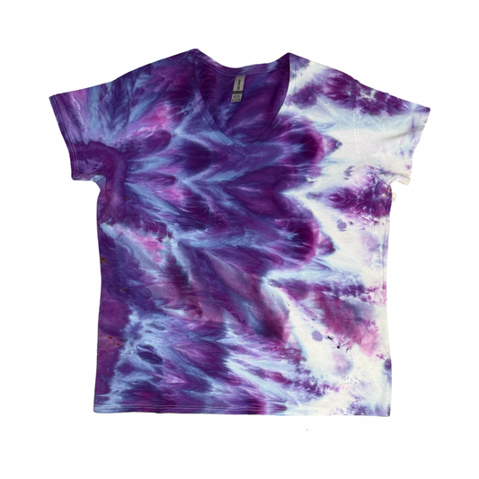 Purple Twilight Twist Gravity Dye Shirt Size LADIES 2XL