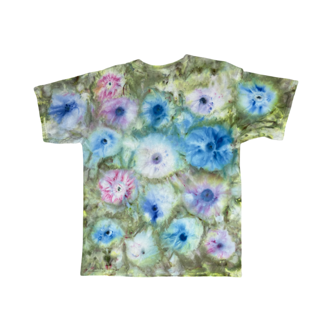 Pink and Blue Flowers Shirt Size 2XL