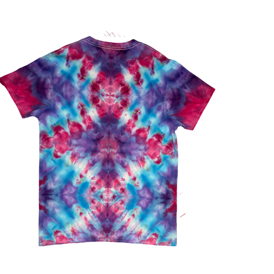 Red Blue Purple Shibori Inspired  Shirt Size Large