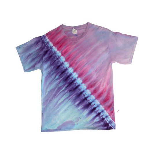 Red Blue Purple  Gravity Dyed  Shirt Size Large