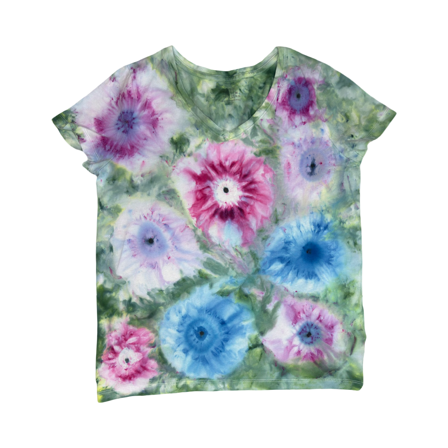 Pink and Blue Flowers  Shirt Size Medium