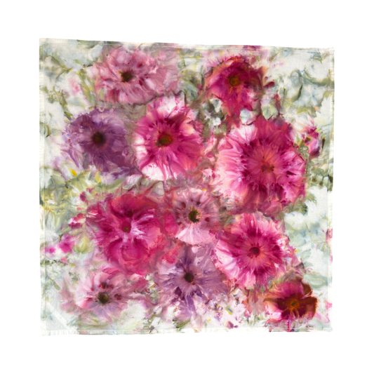Tea Towel Blue purple and pink flowers