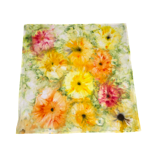 Tea Towel Yellow Orange Flower Scape